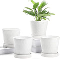 BUYMAX 5in Ceramic Flower Pots Set of 4 Plant Pot with Drainage Hole by BUYMAX