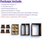 LaLaGreen Wooden Floating Shelves (13-Piece Set) Indoor Wall Mounted Plants - Image 2