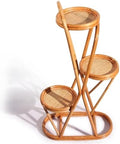 3 Tier Handmade Bamboo Plant Stand for Outdoor & Indoor, Rattan Wicker Flower Pot Rack, Wood Planter Holder Shelf Display Shelves for Balcony, Living Room by JQUAL