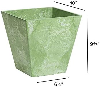 Novelty 35101 Artstone Ella Square Planter, 10-Inch, Sage - Image 3