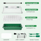 Seed Starter Tray with Timed Grow Light, 2 Pack 80 Cells Plant Starter Tray Seedling Starter Kit with Humidity Domes Base Indoor Mini Greenhouse Plant Germination Trays for Seeds Growing Starting - Image 2