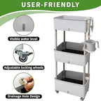 Self-Watering Raised Planter Box with Lockable Wheels,3-Tier Elevated Garden Bed with Visible Water Level Window,Indoor Outdoor Plastic Plant Box for Flowers,Vegetables & Herbs - Image 3