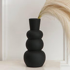 Black Ceramic Vase, Modern Matte Clay - Image 2