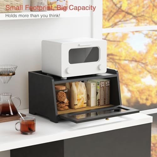 Small Bread Box for Kitchen Countertop, Cute Modern Breadbox Counter Top - Image 3