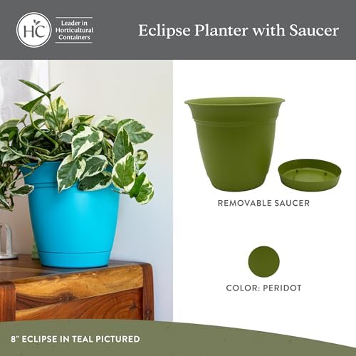 The HC Companies Eclipse Round Planter Pot, 20 Inch, Peridot, 2-Pack - Image 2