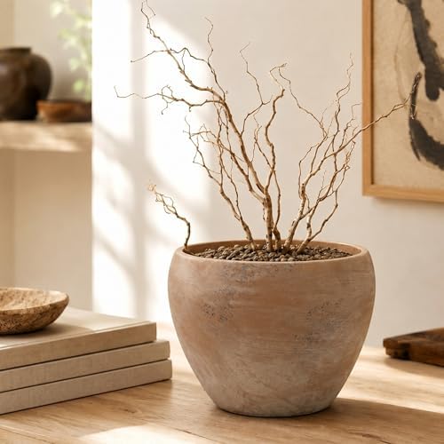 Geetery 8" Large Rustic Terracotta Ceramic Planter Pots with Drainage Hole - Image 4
