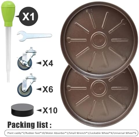2 Pack 17 Inch Metal Plant Caddy, Copper - Image 2