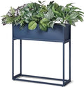 Cocoyard Elevated Planter Box - 28 Inch Durable Raised Garen Bed for Herbs and Flowers - Tall Narrow Rectangular Planter for Indoor Plants & Backyard Deck Gardening (Navy, 28" H) by CocoyardGardenSupply