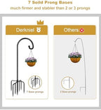 Shepherd Hook 108 Inch Tall Heavy-Duty Metal Garden Hanging Pole Stake for Bird Feeder Pole Plant Baskets, Black (2 Pack) - Image 2