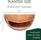 Allegorie Metal Wall Planter | Indoor or Outdoor Hanging Plant Pot | Farmhouse Decor & Boho Kitchen Decoration for Herbs & Succulents and Living Wall 12x7 (Copper) - Image 6