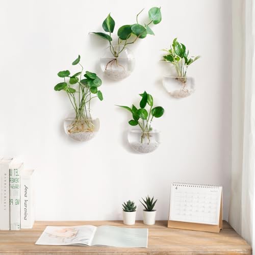 Mkono Wall Hanging Glass Terrariums Planter Flower Vase for Hydroponics Plants - Image 2