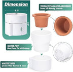 Phoenix Vine 8 Inch Self-Watering Planter Pot with Terracotta Insert, Deep Water Reservoir, and Ceramic-Alike BPA-Free Plastic Planter Pot for Plant, Modern Planter for Houseplants, White, 53-A-T-1 - Image 4