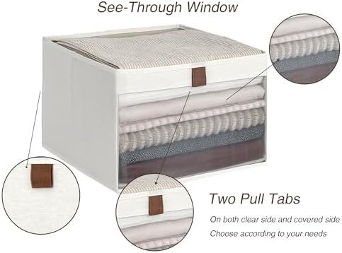 StorageWorks Closet Organizer Bin with Clear Window, Beige, 14.5x14.5x10.25 - Image 5