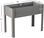 Planter Raised Garden Bed with Legs, Elevated Garden Beds Outdoor, Raised Flower Beds Outdoor, Elevated Planter Box, Vegetable Garden Bed (Grey, 40 * 20 * 31) - Image 2