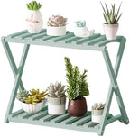 Plant Stand for Indoor Outdoor Tiered Plant Shelf 2 Tier Bamboo Flower Holder Ladder Rack for Multiple Plant Pot Stand for Living Room Balcony Garden,Green-19.7" L by Unknown