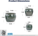 Ceramic Planters Set, 15/12/9 in Large Flower Pots, Blue Green - Image 2
