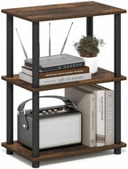 Furinno Turn-N-Tube Storage Shelves, 3-Tier Open Frame Book Shelf, Standing Corner Shelf, Toolless Open Shelves, for Organization and Storage, Living Room, Garage, Home Office, Amber Pine by Furinno-FitsYourSpaceFitsYourBudget