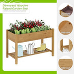 48x24x30.7in Wood Raised Garden Bed with Legs Elevated Planter Box Gardening Outdoor Planter Box Patio Kit Planting Bed for Vegetables Flowers Herbs Outdoor for Patio Balcony Backyard (Brown, Medium) - Image 6