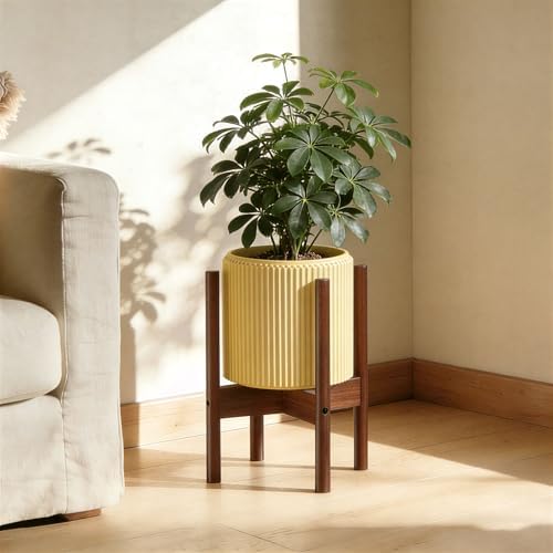 ALIGADO 2 Pack Bamboo Plant Stands Indoor, for Up to 10 Inch Pots, Built to Fit Corners, Sturdy & Stable Design, Walnut Finish - Image 5