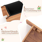 HAPPYGRILL Wooden Raised Garden Bed with 4 Drainage Holes, Black Liner - Image 5