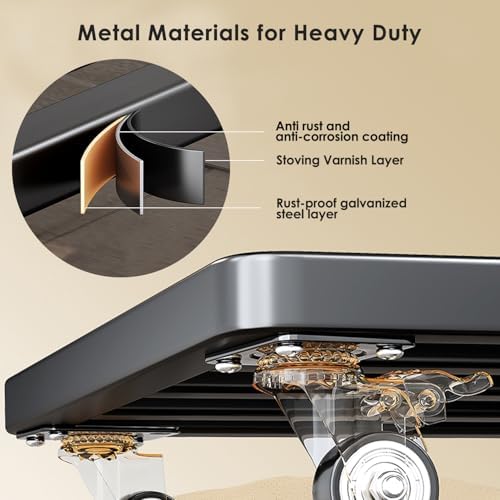 18" Metal Plant Caddy with Wheels Heavy Duty,Square Large Plant Stand Indoor Outdoor Use,Rolling Plant Dolly with Industrial Casters,Rust-Proof Black Plant Tray for Large Planters Pots,1-Pack - Image 6