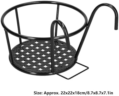 Thickened Iron Hanging Plant Rack European Style Railing Flower Pot Holder for Balcony Windowsill, Hang Plant & Pothos Indoor Storage Shelf(Black) - Image 2