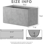 Kante Rectangular Pale Gray Concrete Planter 23" L 12" H Home & Outdoor - Image 6