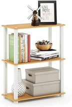 Furinno TURN-S-TUBE Storage Shelves, 3-Tier Book Shelf, Corner Shelf, Toolless Open Shelves, for Organization and Storage, Living Room, Garage, Home Office, Beech - Image 4