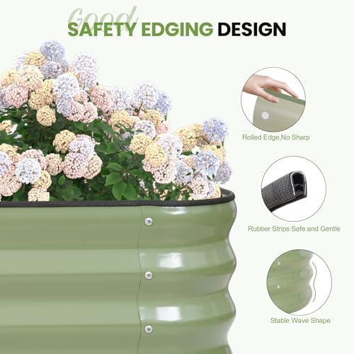 G GOOD GAIN Raised Garden Bed Outdoor, 4-in-1 Modular Metal Planter, Green - Image 4