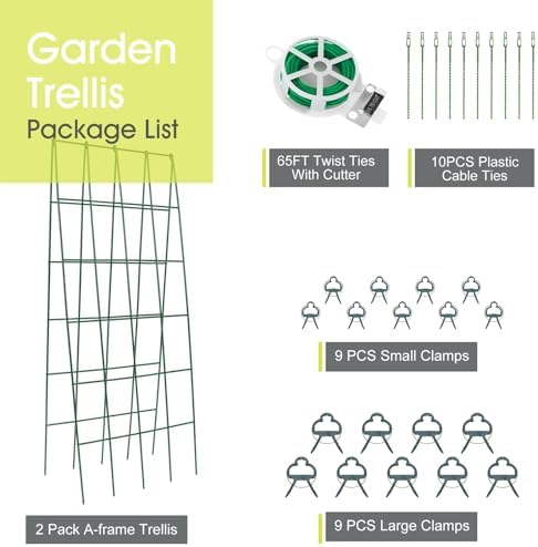 RIFNY Cucumber Trellis for Raised Bed, Garden Trellis 16.5 x 40 Inch, Green - Image 5