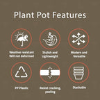 Planter Pots with Drainage Holes - Lightweight, Durable, and Space-Saving Pots for Indoor and Outdoor - Versatile Functionality, Simple Modern Design, Set of 20 Plastic Planter Pots - Terracotta - Image 5