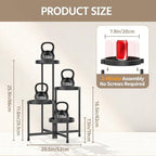 LASZOLA Plant Stand Indoor Outdoor Tall with Plastic Tray, 4 Tiers Black - Image 3