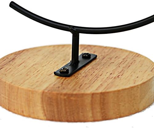 YY YEARCHY 11-inch Ornament Display Stand with Wooden Base Metal Hook Tabletop Holder for Hanging Glass Globe Ball Gifts(4, Black) - Image 5