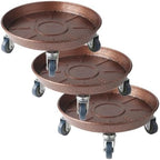 14" Heavy Duty Plant Dolly with Wheels, 280lbs Metal Rolling Plant Stand with Casters, Round Wheeled Planter Caddy Roller Base Carry Potted Tree Flower Pot for Indoor Outdoor Garden, 3 Pack, Bronze by FLRISNTIG
