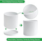 D'vine Dev 2-Pack White Plastic Planters with Saucers, 12 in, 74-Z-P-1 - Image 6