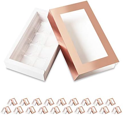 20 Rose Gold Truffle Boxes, Chocolate Box Packaging, Candy Boxes by BAKIPACK