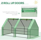 Outsunny 5.9' x 3' x 3' Mini Greenhouse Portable with Zippered Doors Green - Image 6