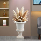 Urn Planter Beige White Magnesium Oxide 16.93x23.62 in by KANGYINGLE