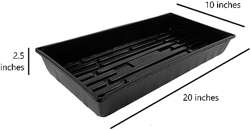 SUNPACK 10" x 20" Mega Plastic Seed Starting Tray, Black, 2.5" - No Drainage Holes, Ideal for Greenhouses or Indoor Gardening - Made of Thick, Strong Plastic - Image 5