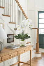White Orchids Artificial Flowers 16.1" Faux Orchids Plant in Pot Fake Flower Arrangements with Glass Vases Small White Centerpieces for Kitchen Dining Room Tables Bathroom Nightstand Shelf Desk Decor - Image 6