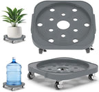 2 Pack 11'' Heavy Duty Rolling Plant Caddy with Wheels, Dark Grey by RIDSENIA
