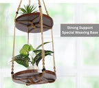2 Tier Macrame Plant Hanger, Hanging Plant Shelf (12") - Image 4