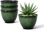 8Inch Plastic Plant Pots,4Pack Glazed Flower Pots for Indoor Outdoor Plants by Vanslogreen