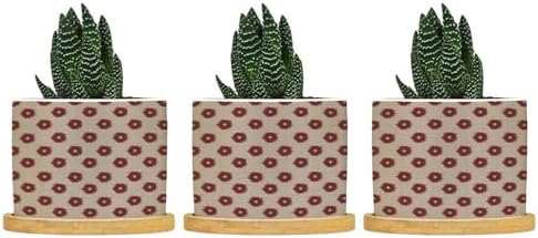 Timur in Blue Background Ceramic Planters Geometric Modern Planters for Indoor Plants with Drainage Holes and Saucers Pot for Succulents Cactus Garden Windowsill by BRUYU5SE