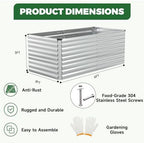NAVINE 6x3x3ft Outdoor Metal Raised Garden Bed, Metal Planter Box, 2-Pack - Image 2