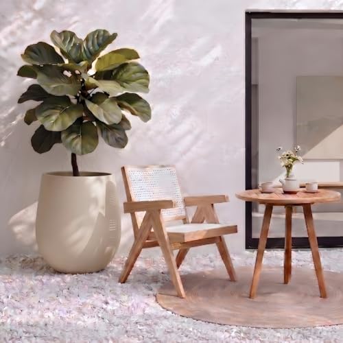 KUTE NEST 19" Premium Large Corso Fiberstone Outdoor Planter - Kilim Beige - Image 3