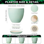 10 Inch Planter Indoor, Ceramic Pots with Saucer, Mint Green - Image 2