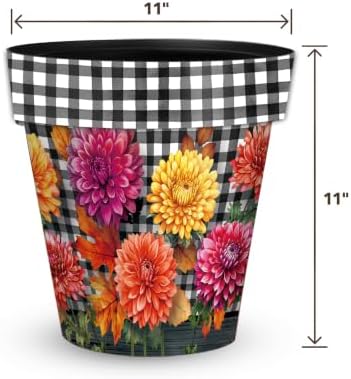 Briarwood Lane Fall Planter 11.75 x 11 x 11 Checkered Mums Medium - Image 2