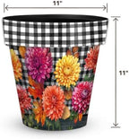 Briarwood Lane Fall Planter 11.75 x 11 x 11 Checkered Mums Medium - Image 2