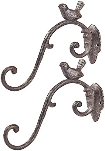 Sungmor Cast Iron Plant Hanger Wall Hooks - Bird Shape & Brown & 2PC by Sungmor